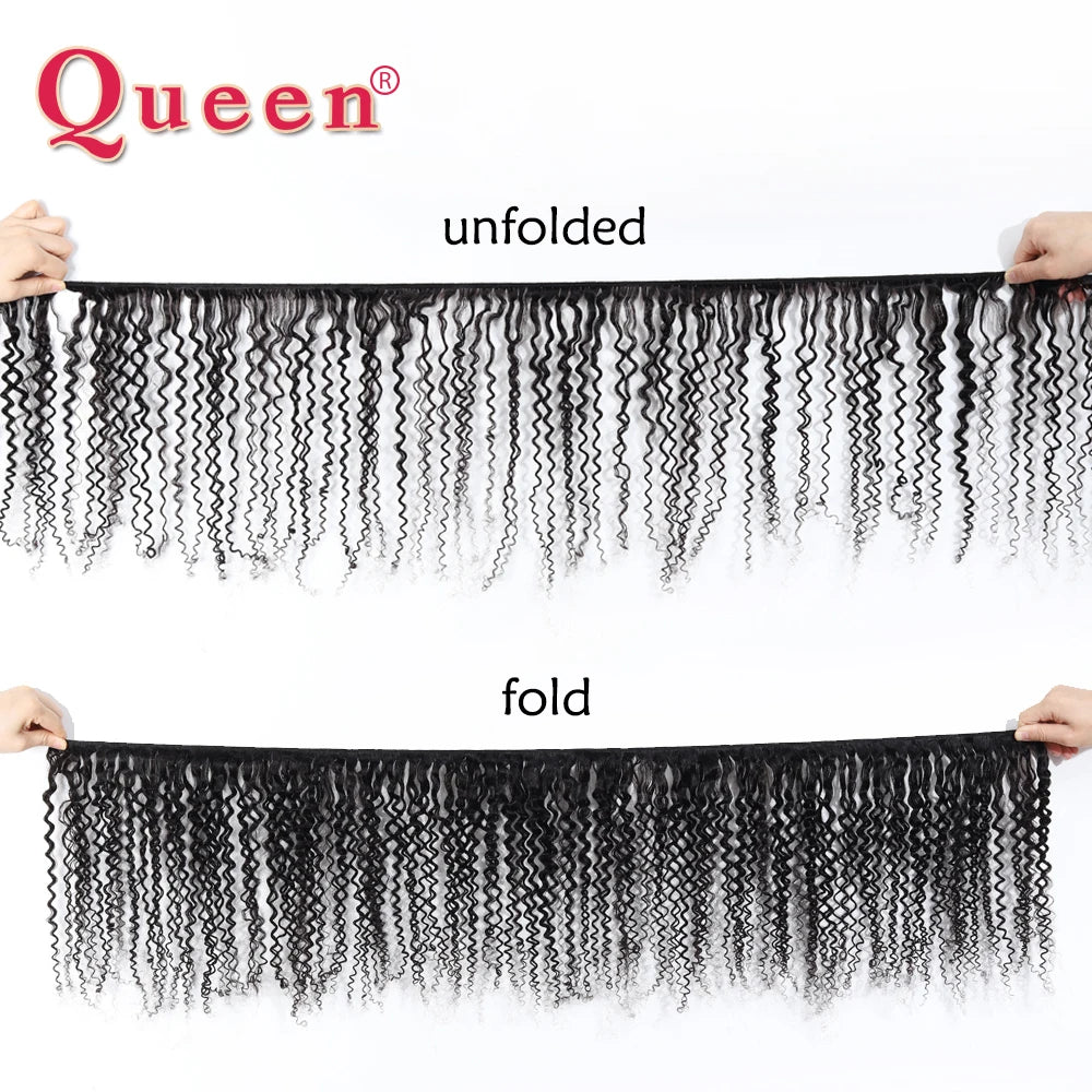 Kinky Curly Human Hair Bundles 3 Bundles Double Weft Malaysian Human Hair Bundles 100% Remy Human Hair Weave Bundles  Hair