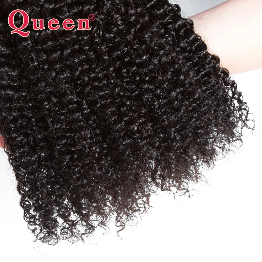 Kinky Curly Human Hair Bundles 3 Bundles Double Weft Malaysian Human Hair Bundles 100% Remy Human Hair Weave Bundles  Hair