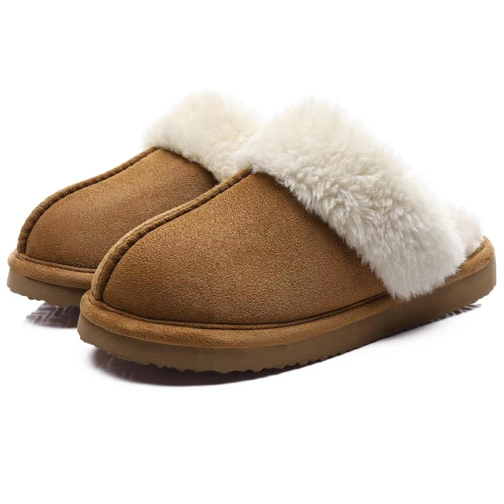 Fluffy Winter Slippers for Women Furry Fuzzy Home Shoes Faux Fur House Plush Slippers Indoor Warm Comfy Mute Flats Slide
